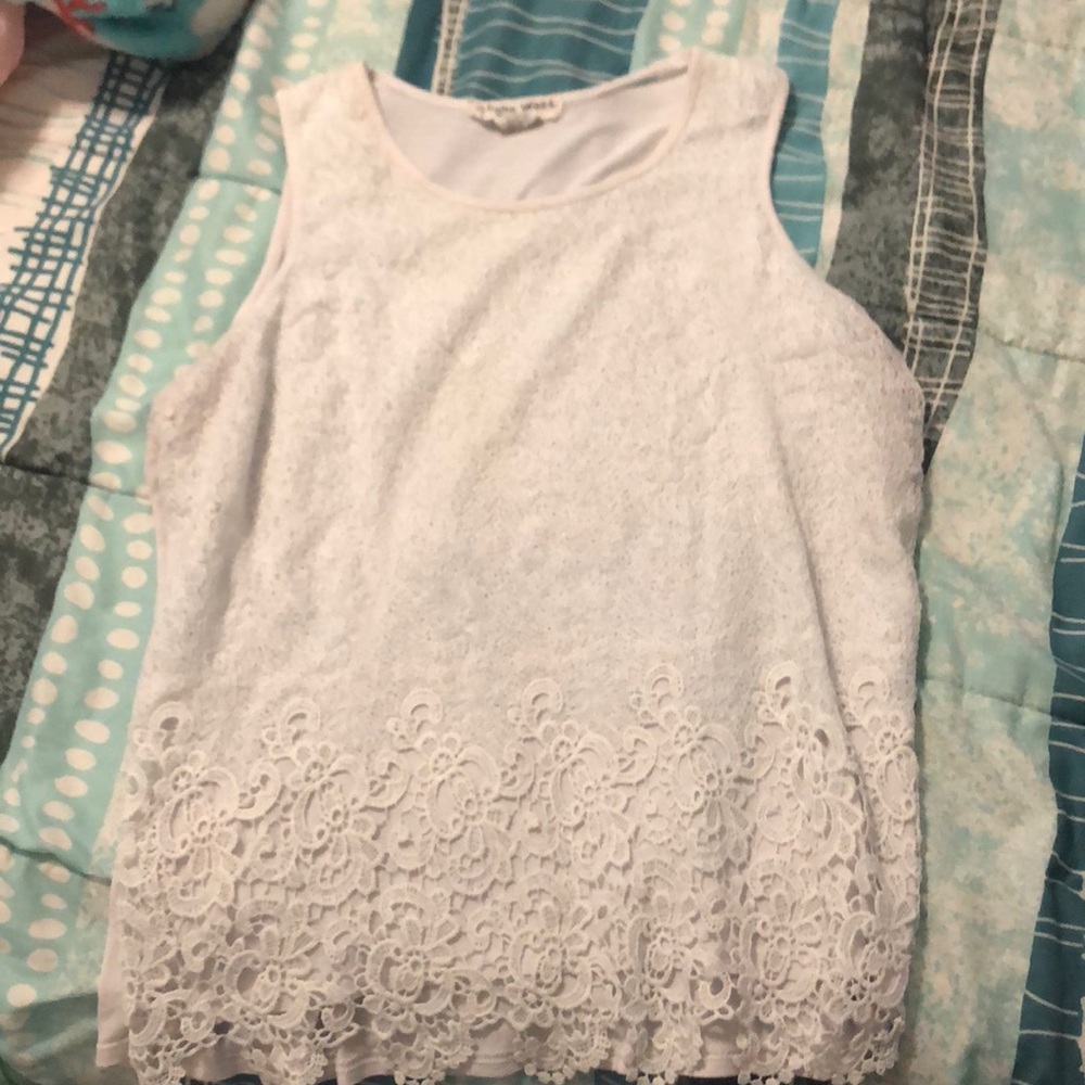 White lace tank top